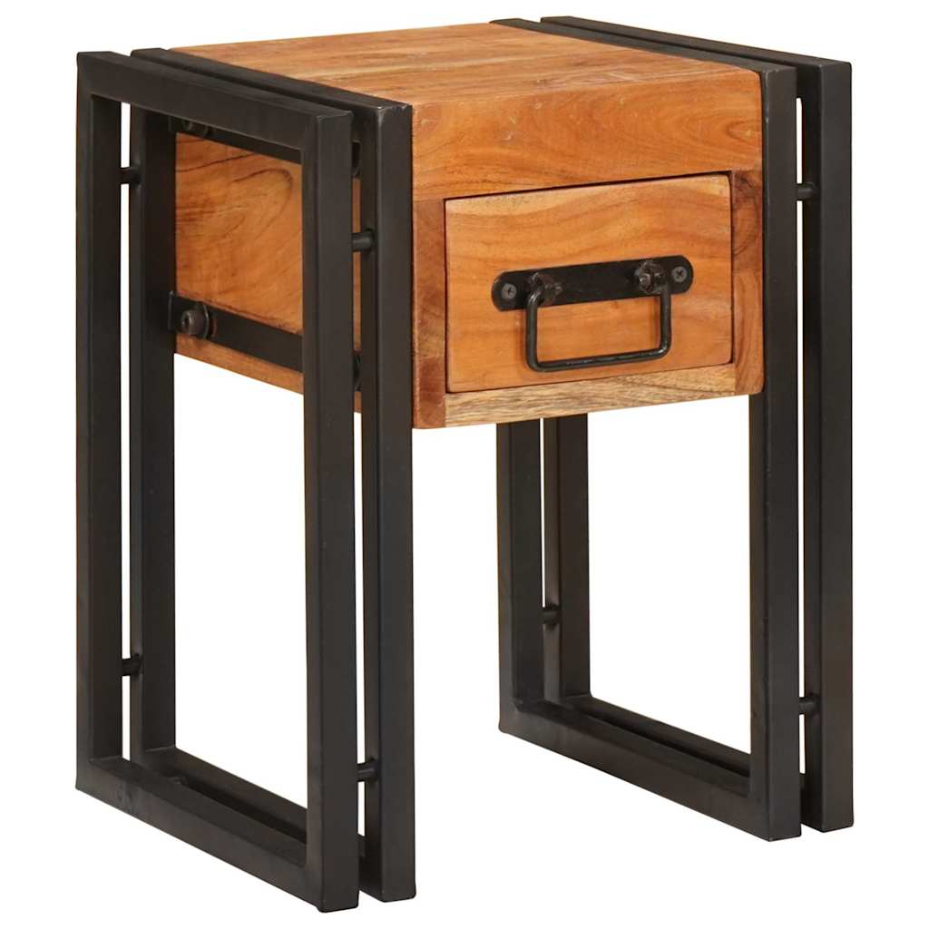 vidaXL Mesa Auxiliar con cajón 30 x 30 x 40 cm Madera de Acacia Sólida