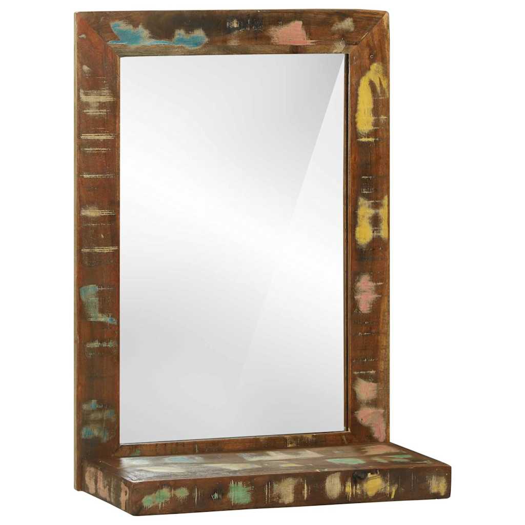vidaXL Espejo de baño Marrón 50 x 22 x 70 cm Madera sólida recuperada