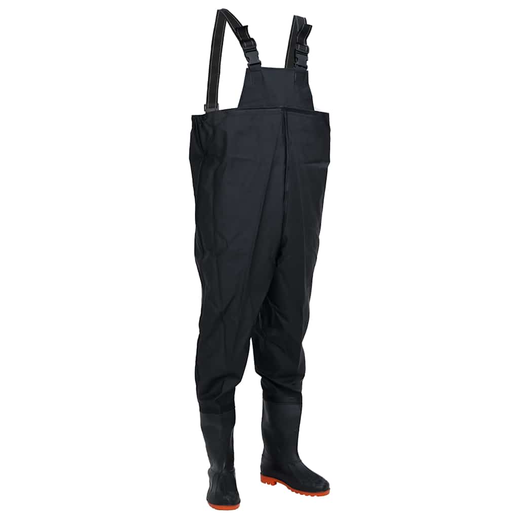 vidaXL Vadeador de pecho con botas negro talla 45