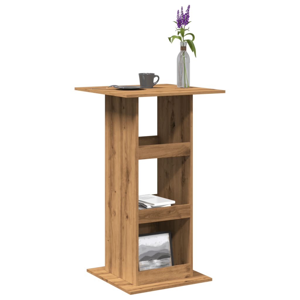 vidaXL Mesa alta bar con almacenaje madera roble artisian 60x60x102 cm