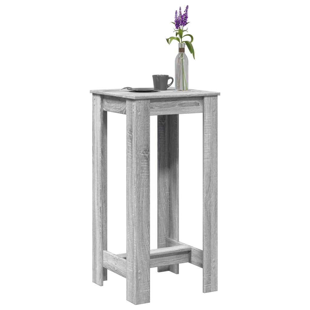 vidaXL Mesa alta de bar madera ingeniería gris Sonoma 51x50x103,5 cm