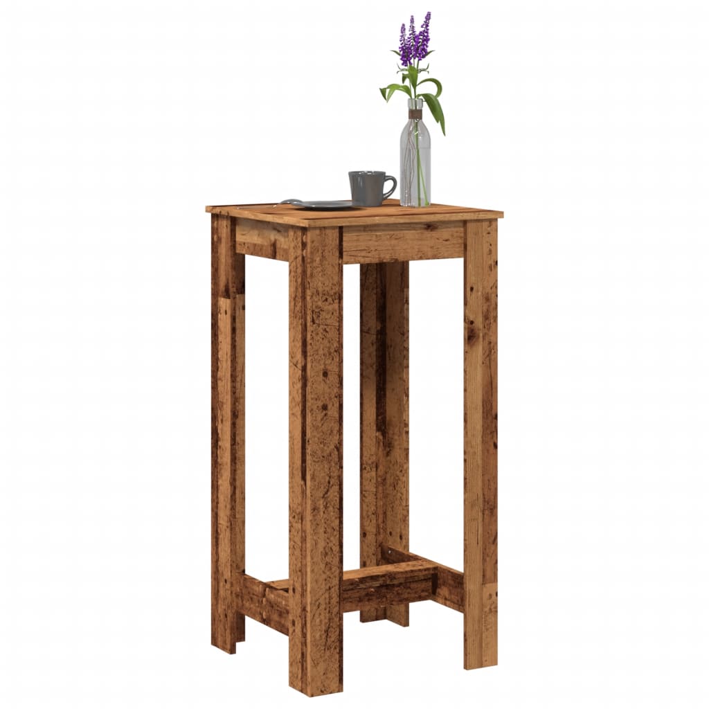 vidaXL Mesa alta de bar madera de ingeniería envejecida 51x50x103,5 cm