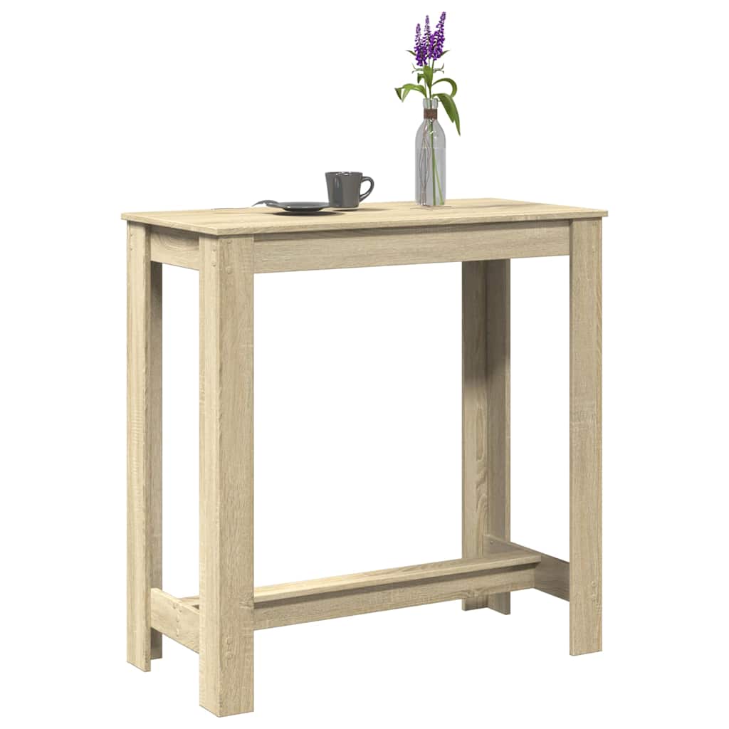 vidaXL Mesa alta de bar madera ingeniería roble Sonoma 102x50x103,5 cm