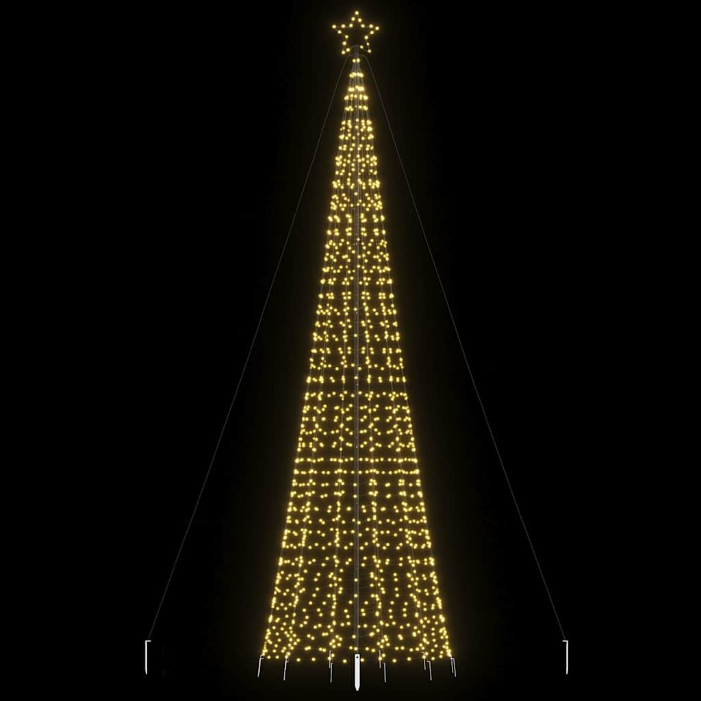 vidaXL Árbol de Navidad LED con estacas 1534 LEDs blanco cálido 500 cm