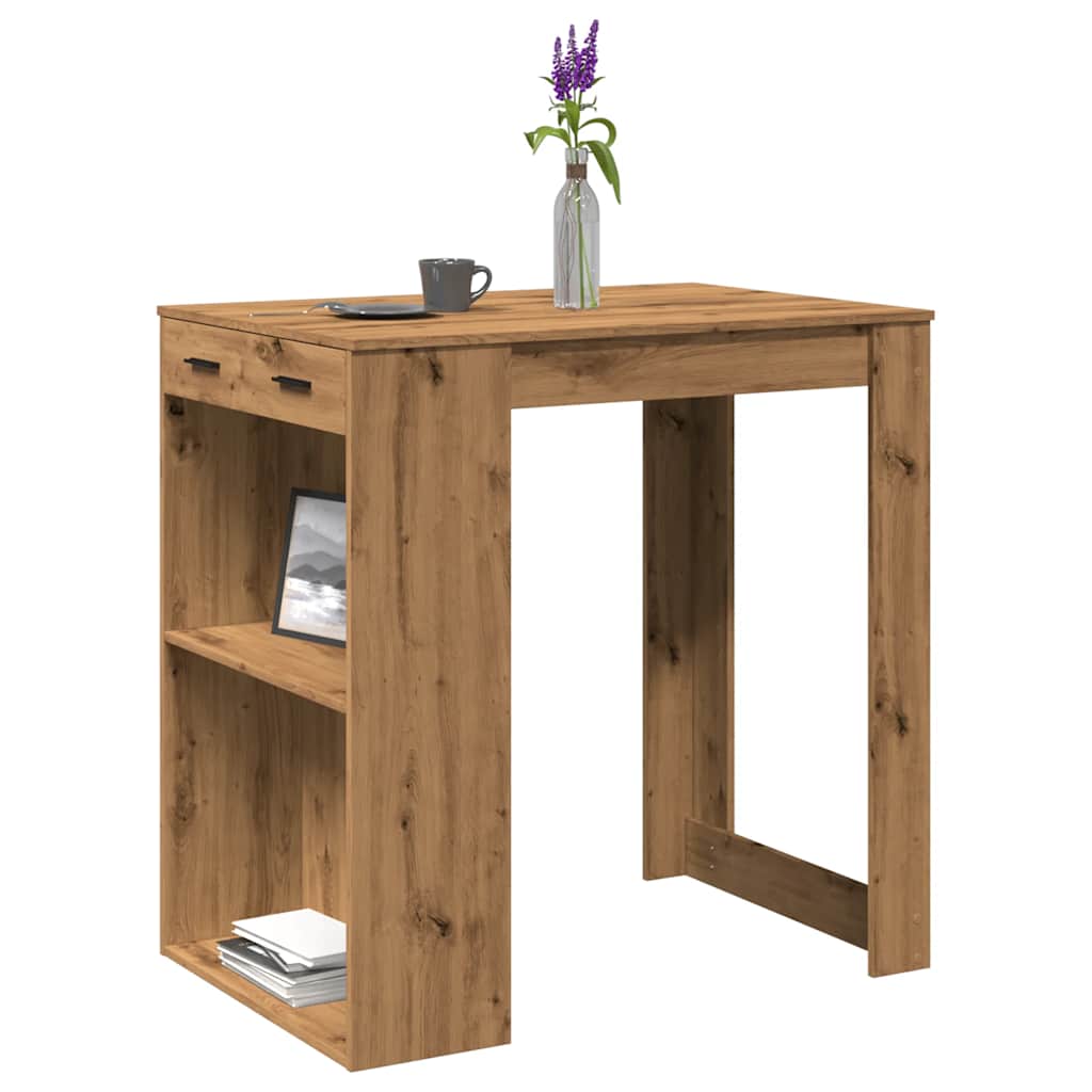 vidaXL Mesa alta bar madera ingeniería roble artisian 102x70x103,5 cm