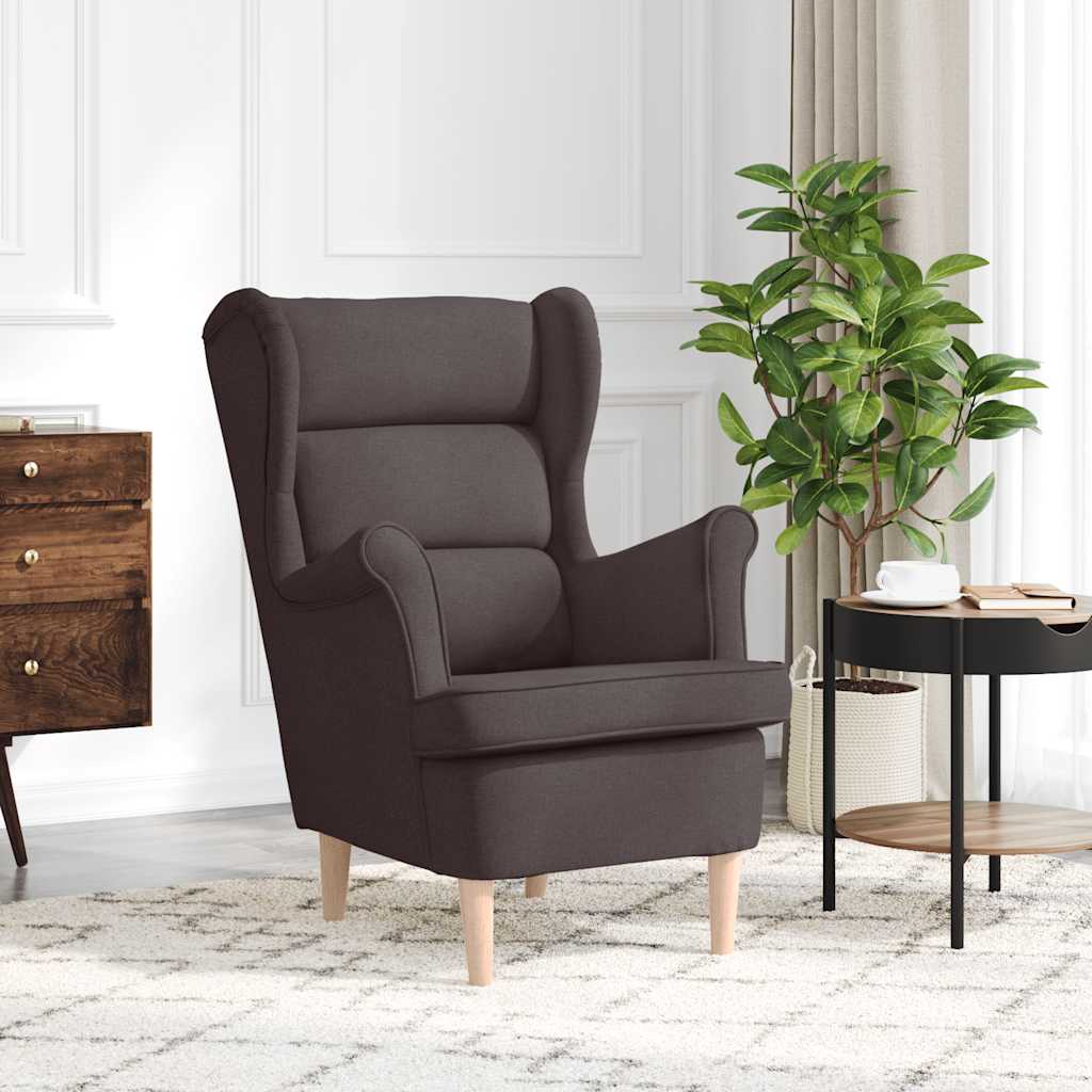 vidaXL Sillón de tela marrón oscuro 74x84x100 cm