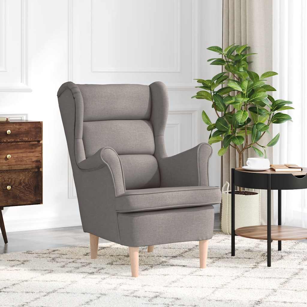 vidaXL Sillón de tela gris taupe 74x84x100 cm