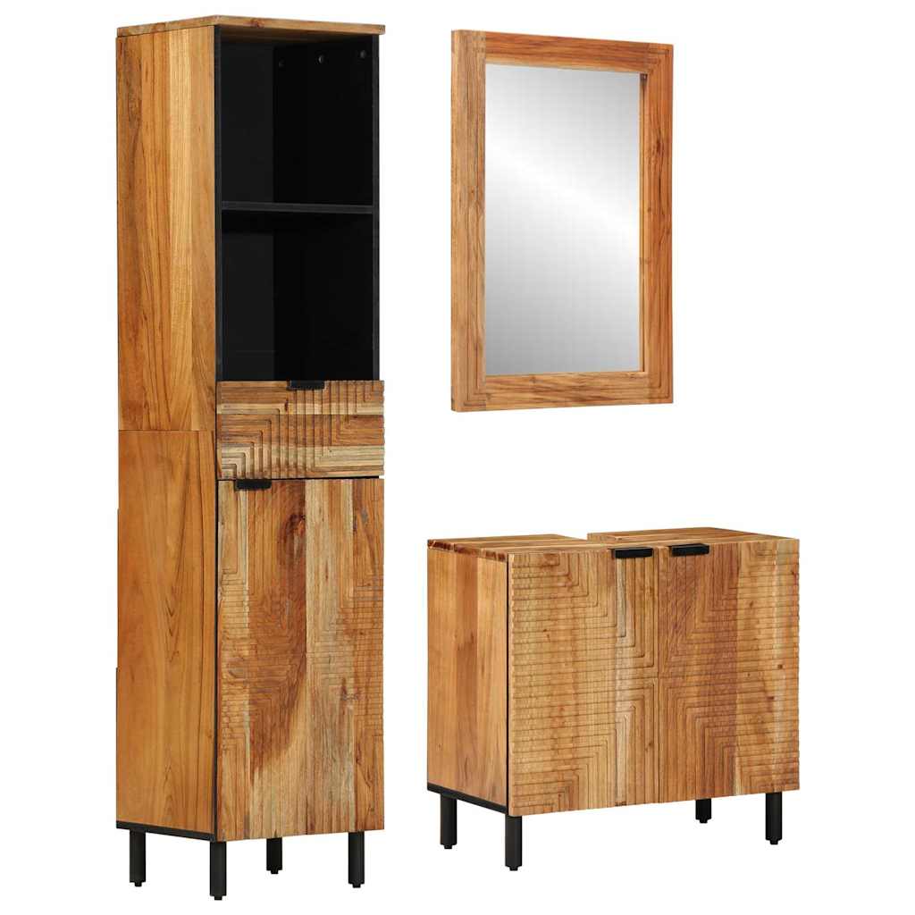 vidaXL Juego de Muebles de Baño 3 uds. Natural 38 x 33 x 160 cm