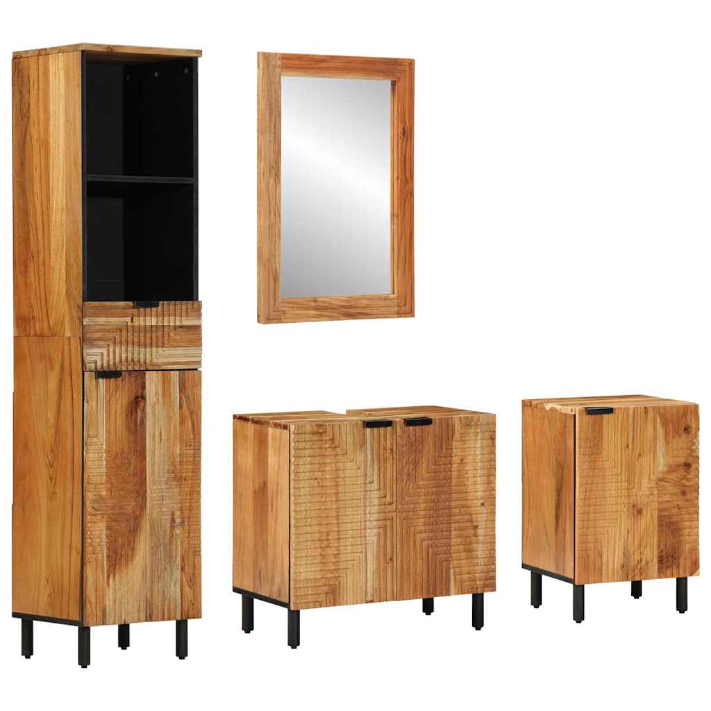 vidaXL Juego de Muebles de Baño 4 uds. Natural 38 x 33 x 160 cm