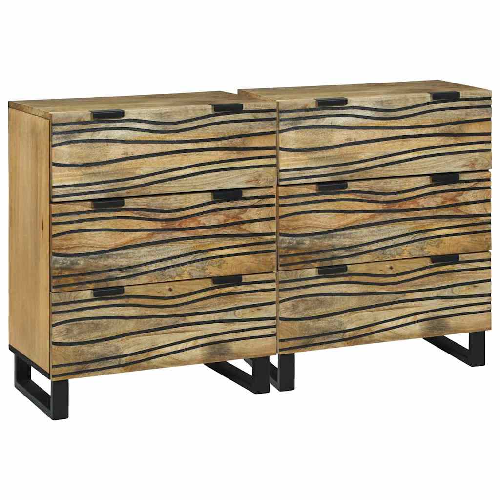 vidaXL Juego de Aparador 2 uds. Natural 120 x 33 x 75 cm