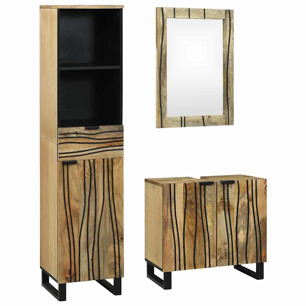vidaXL Juego de muebles de baño 3 uds. Marrón 38 x 33 x 160 cm