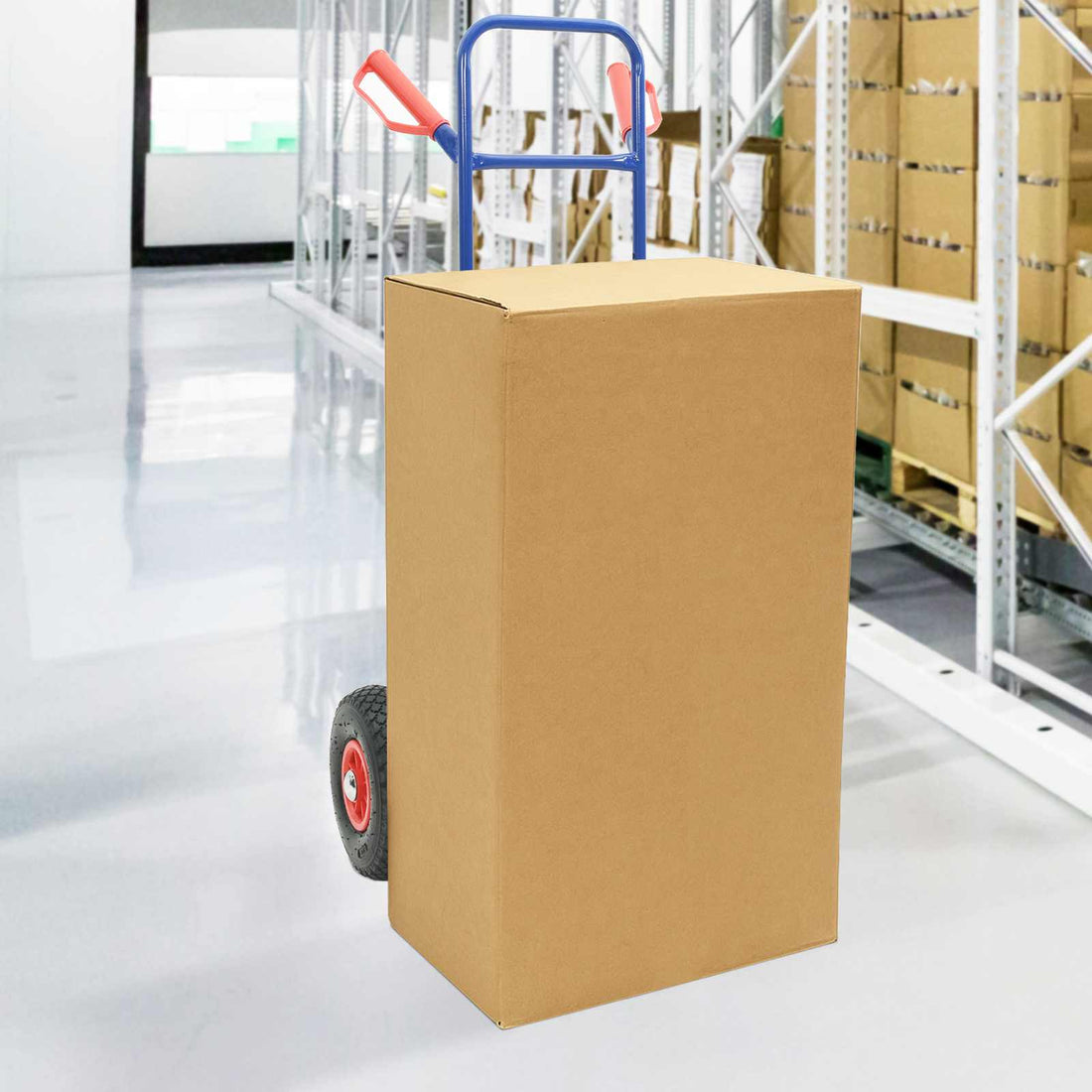 vidaXL Carro de mano extensible Azul y Rojo 49,5 x 53 x 114 cm Acero