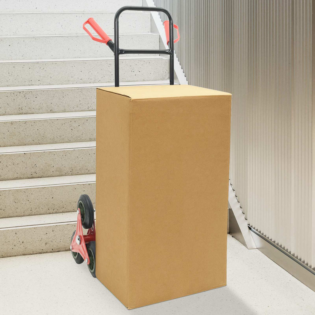 vidaXL Carro de Mano Negro y rojo 64,5 x 49,5 x 114 cm Acero