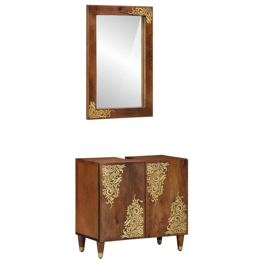 vidaXL Juego de Muebles de Baño 2 uds. Marrón miel 62 x 33 x 58 cm