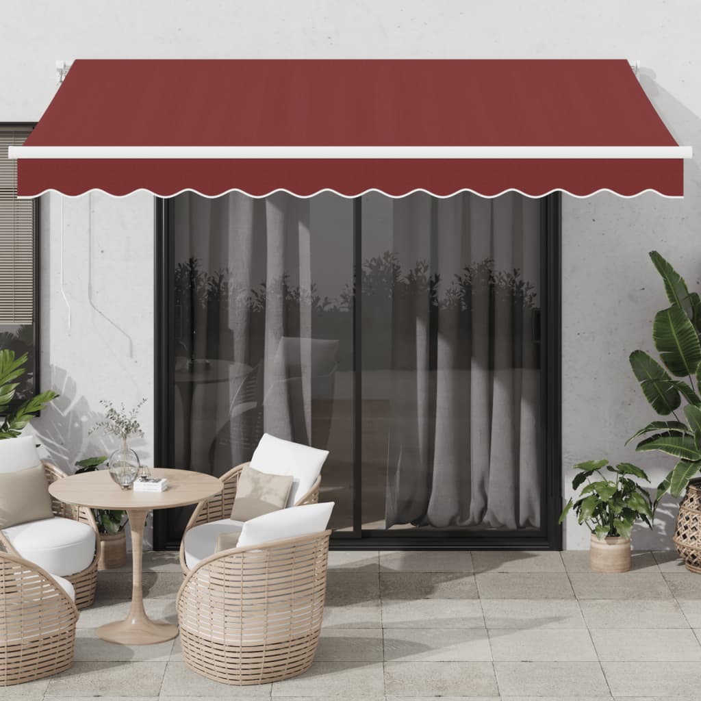 vidaXL Toldo retráctil automático burdeos 350x250 cm
