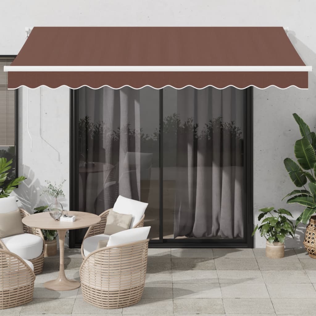 vidaXL Toldo retráctil automático marrón 350x250 cm