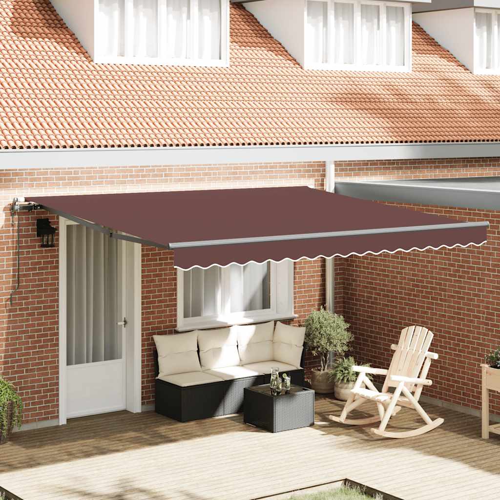 vidaXL Toldo retráctil automático marrón 400x300 cm