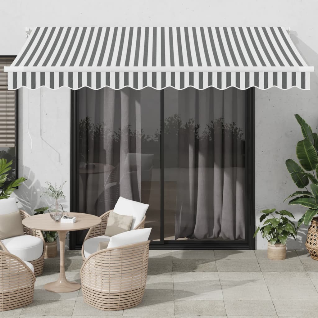 vidaXL Toldo retráctil automático gris antracita y blanco 350x250 cm