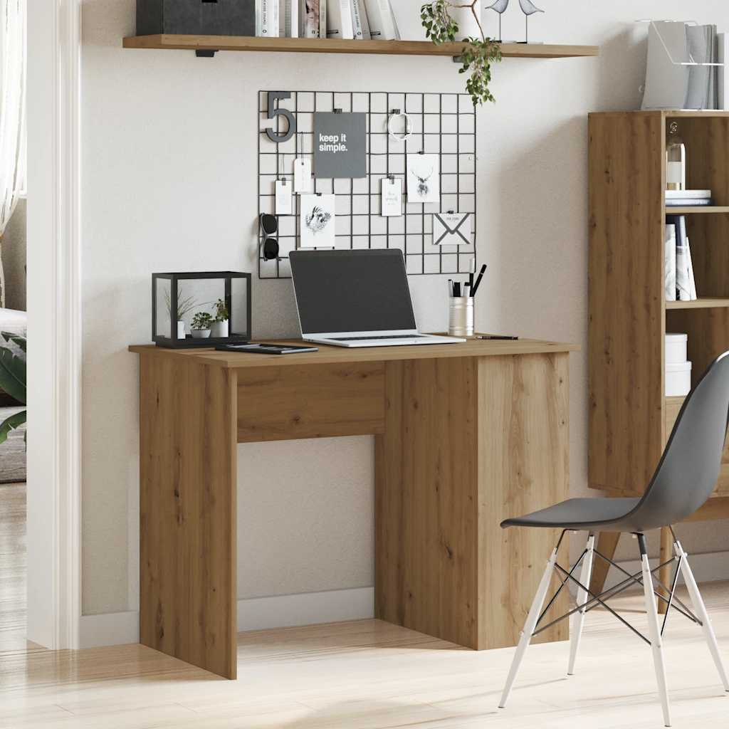 vidaXL Escritorio de madera de ingeniería roble artesano 100x55x75 cm