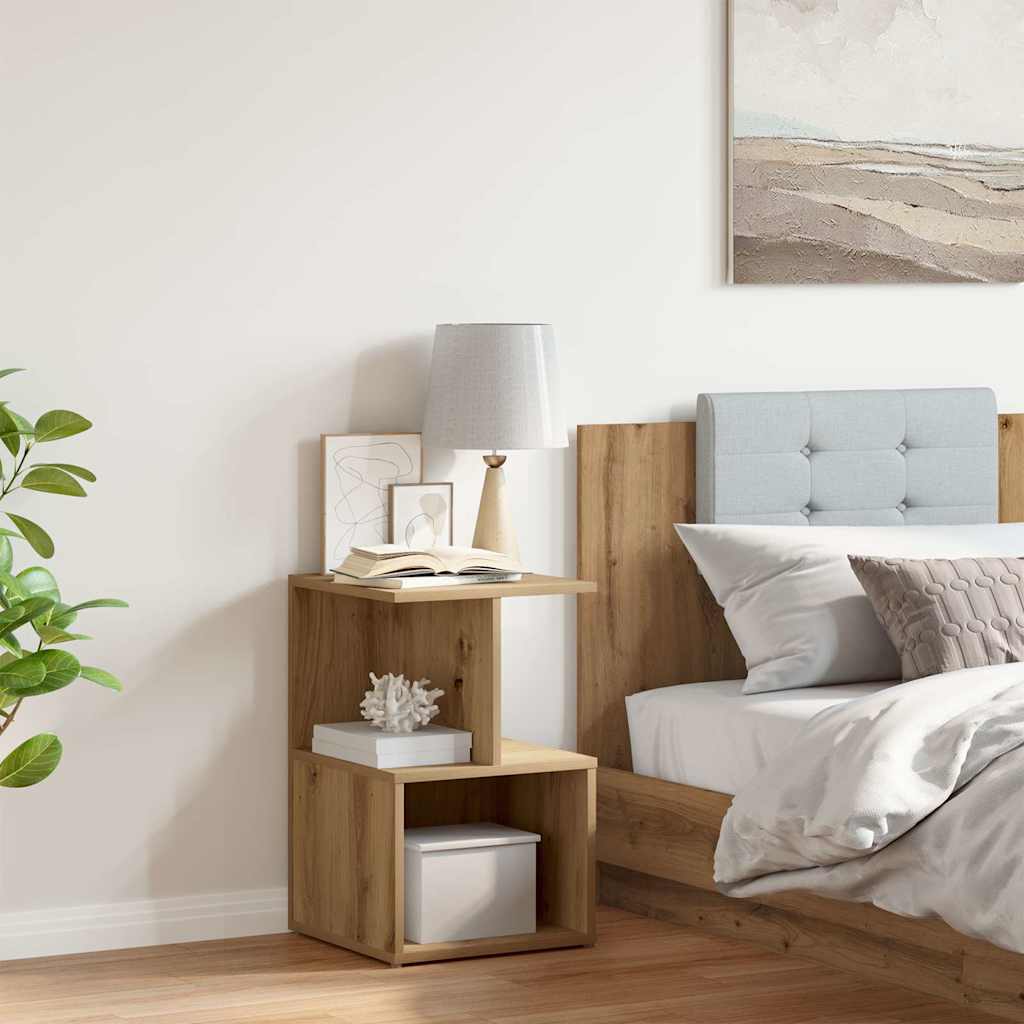 vidaXL Mesita de noche madera de ingeniería roble artisian 35x35x55 cm