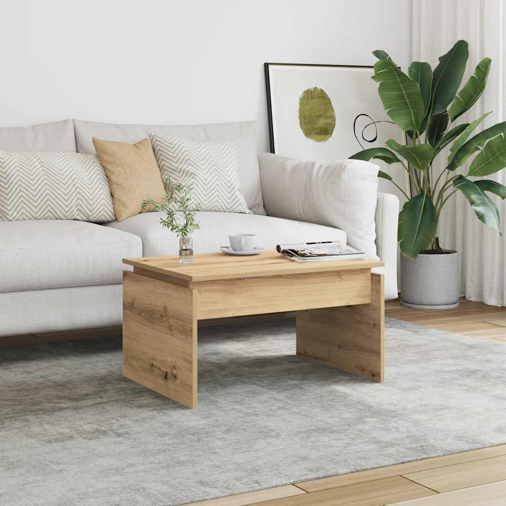 vidaXL Mesa de centro madera de ingeniería roble artisan 68x50x38 cm