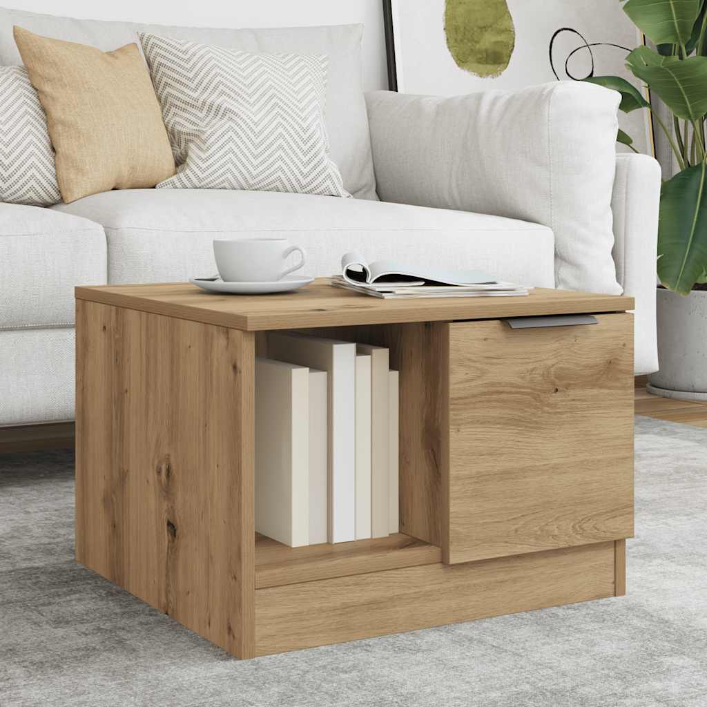 vidaXL Mesa de centro madera de ingeniería roble artisan 50x50x36 cm