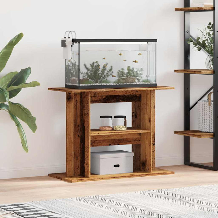 vidaXL Soporte para acuario de madera vieja 80x35x60 cm Madera de ingeniería