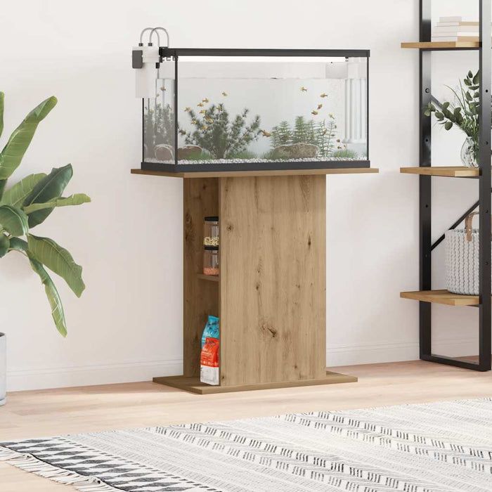 vidaXL Soporte para acuario de roble artesanal, 36 x 75 x 72,5 cm, madera de ingeniería