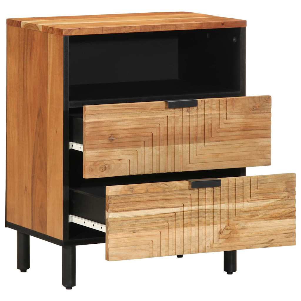 vidaXL Mueble cama Marrón 50 x 33 x 62 cm Madera de Acacia Sólida