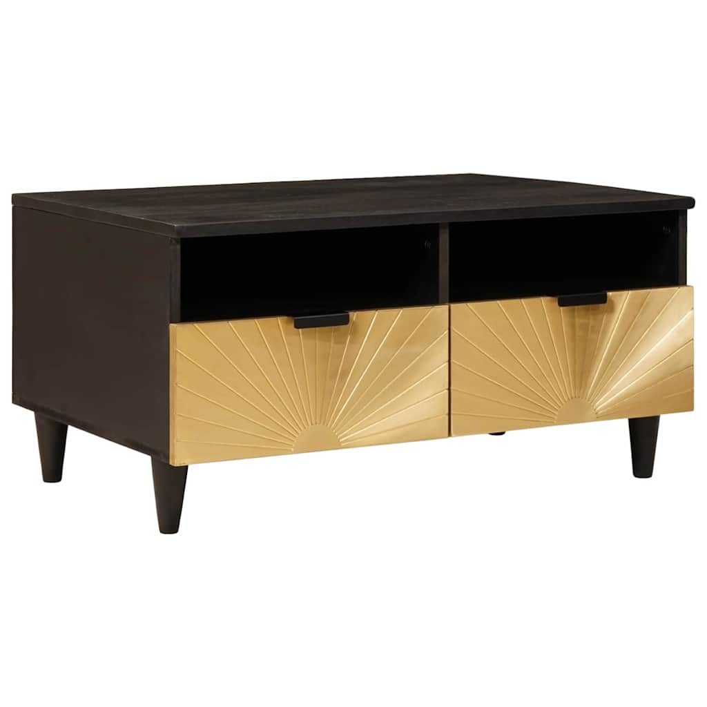 vidaXL Mesa de centro Negro y dorado 40 x 33 x 46 cm