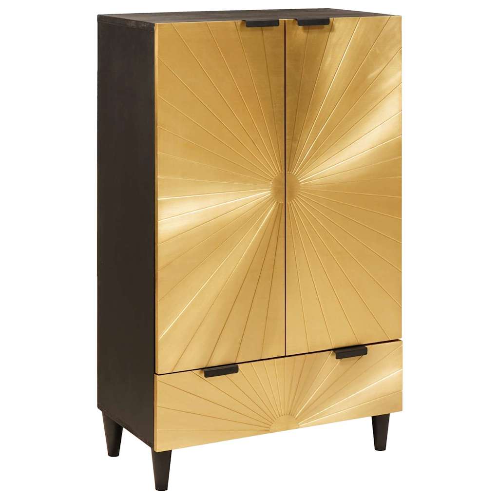 vidaXL Armario auxiliar Negro y dorado 60 x 33,5 x 100 cm