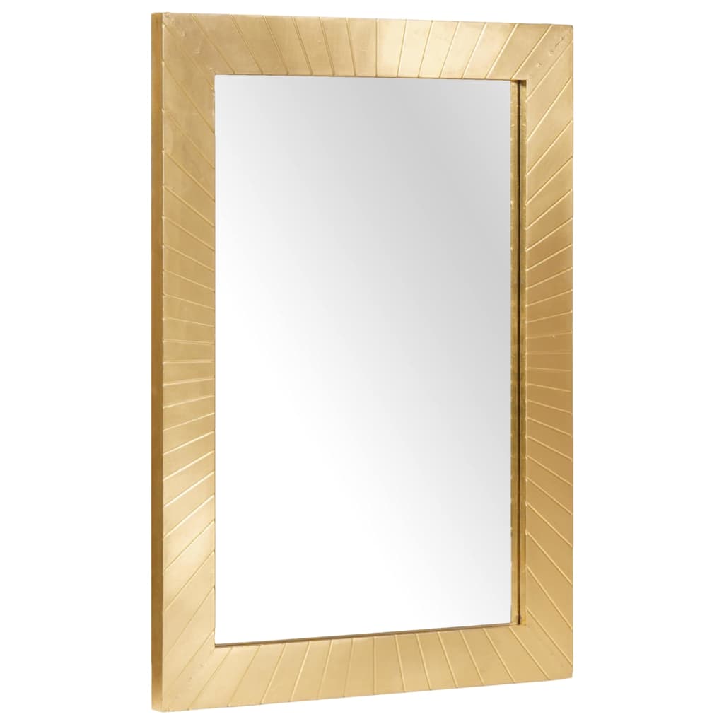 vidaXL Espejo de baño Montada en la pared Dorado 50 x 2,5 x 70 cm