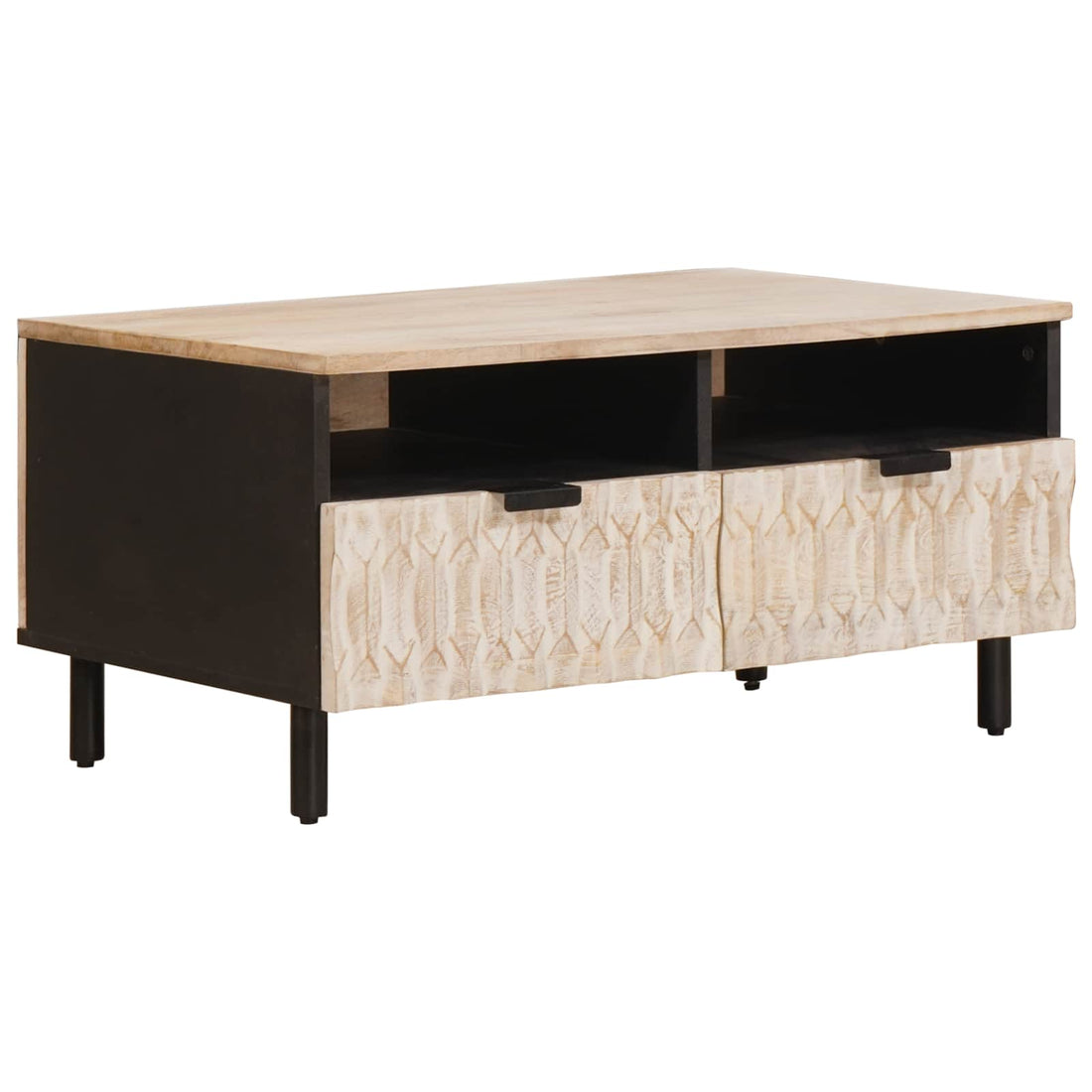 vidaXL Mesa de Café con cajón 80 x 54 x 40 cm Madera de mango maciza