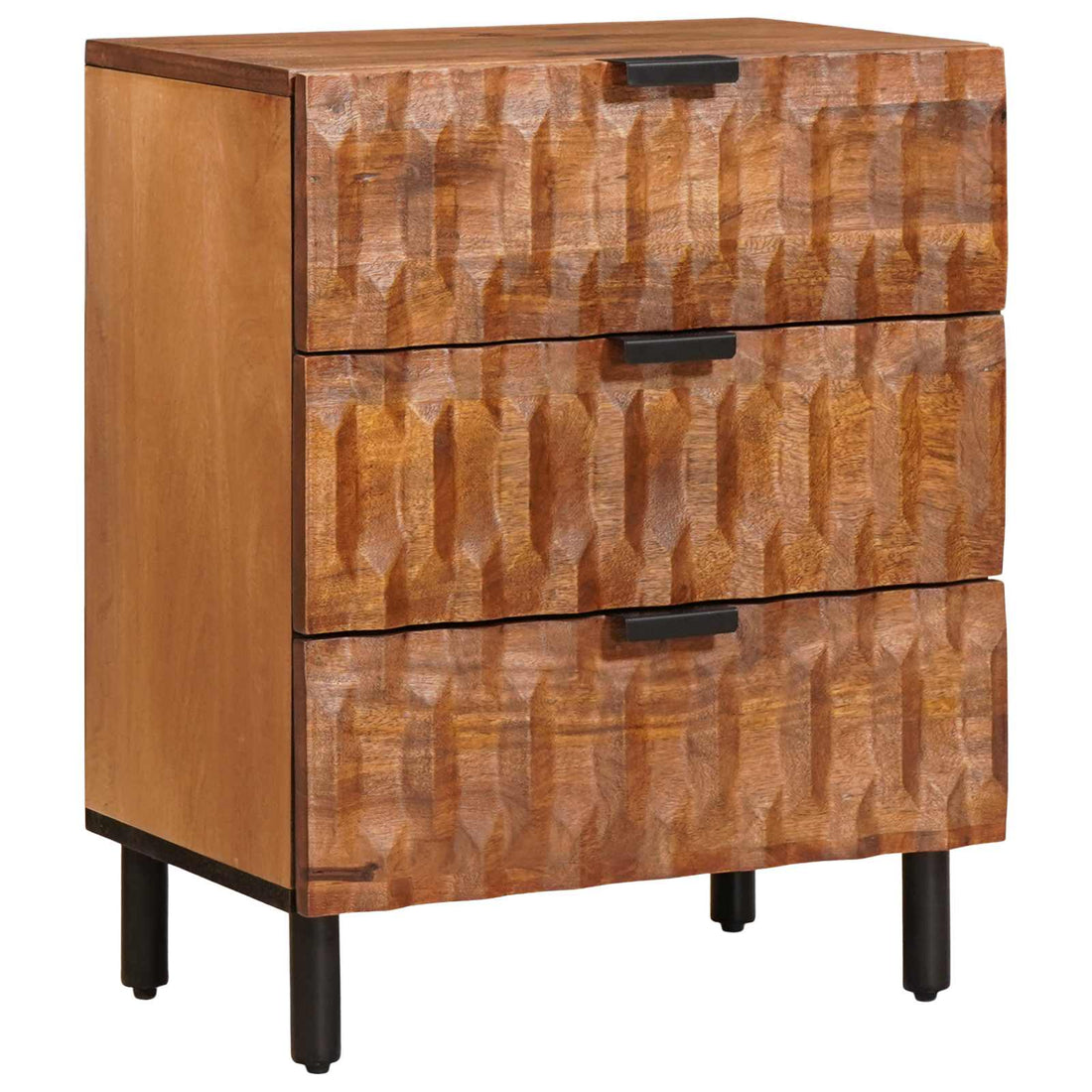 vidaXL Armario de Noche Marrón 50 x 33 x 62 cm Madera de mango maciza