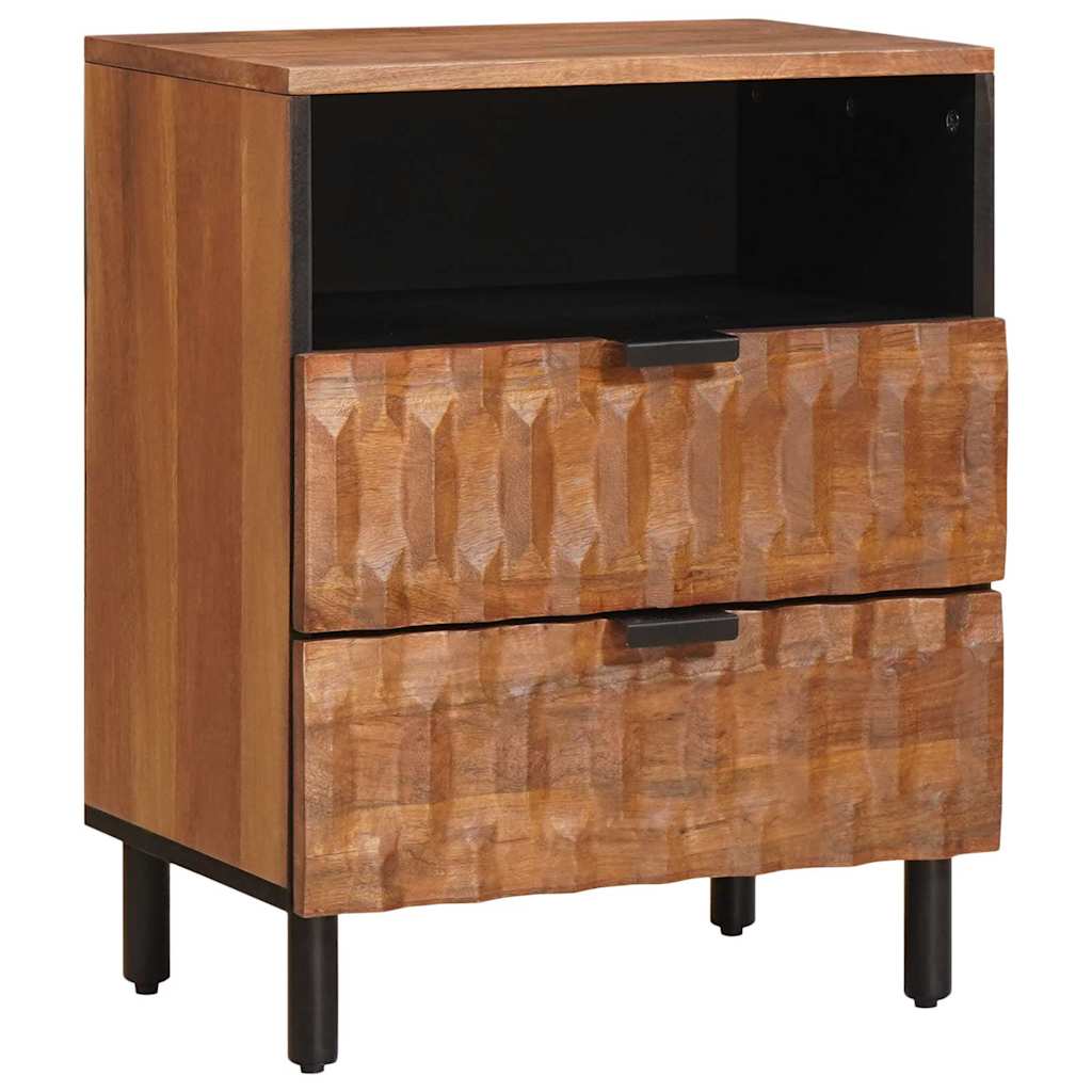 vidaXL Armario de Noche Marrón 50 x 33 x 62 cm Madera de mango maciza