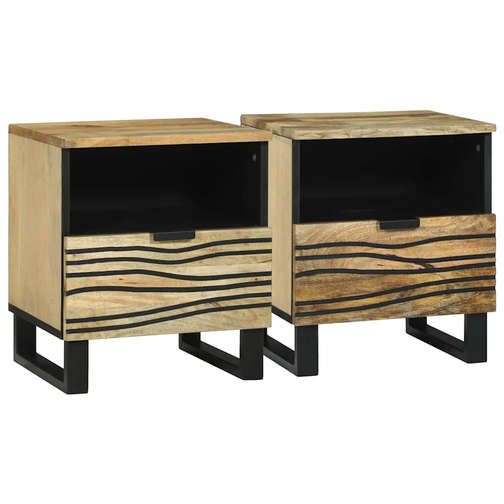 vidaXL Mesa de noche 2 uds. Natural 40 x 33 x 46 cm