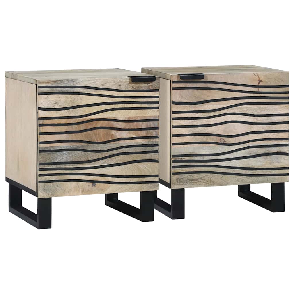 vidaXL Mesa de noche 2 uds. Blanco 40 x 33 x 46 cm