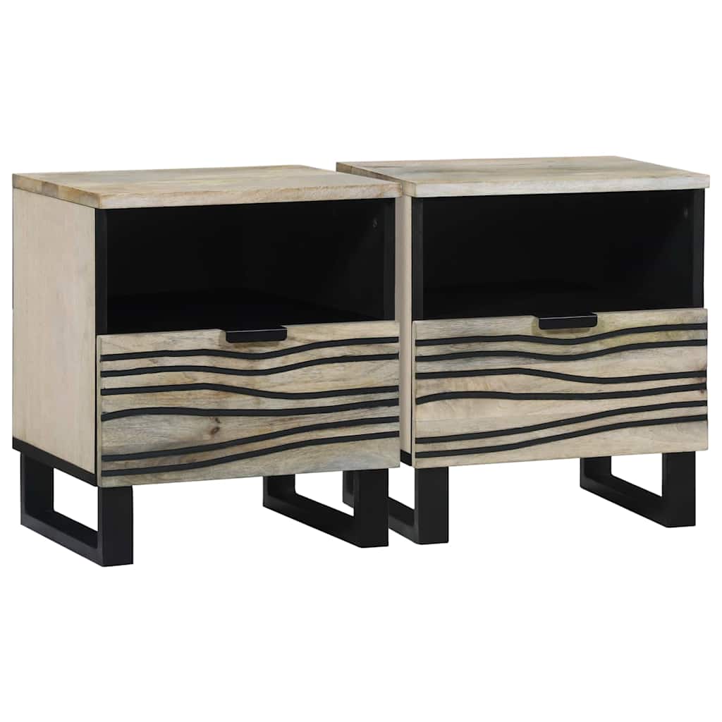 vidaXL Mesa de noche 2 uds. Blanco 40 x 33 x 46 cm