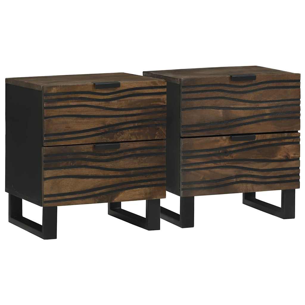 vidaXL Mesa de noche 2 uds. Nogal 40 x 33 x 46 cm Madera de ingeniería