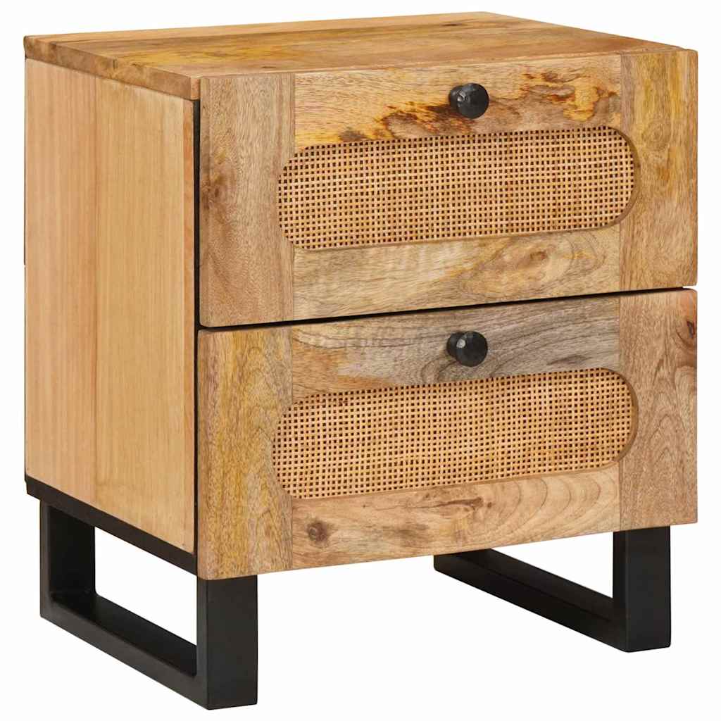 vidaXL Armario de Noche Natural 40 x 33 x 46 cm Madera de mango maciza