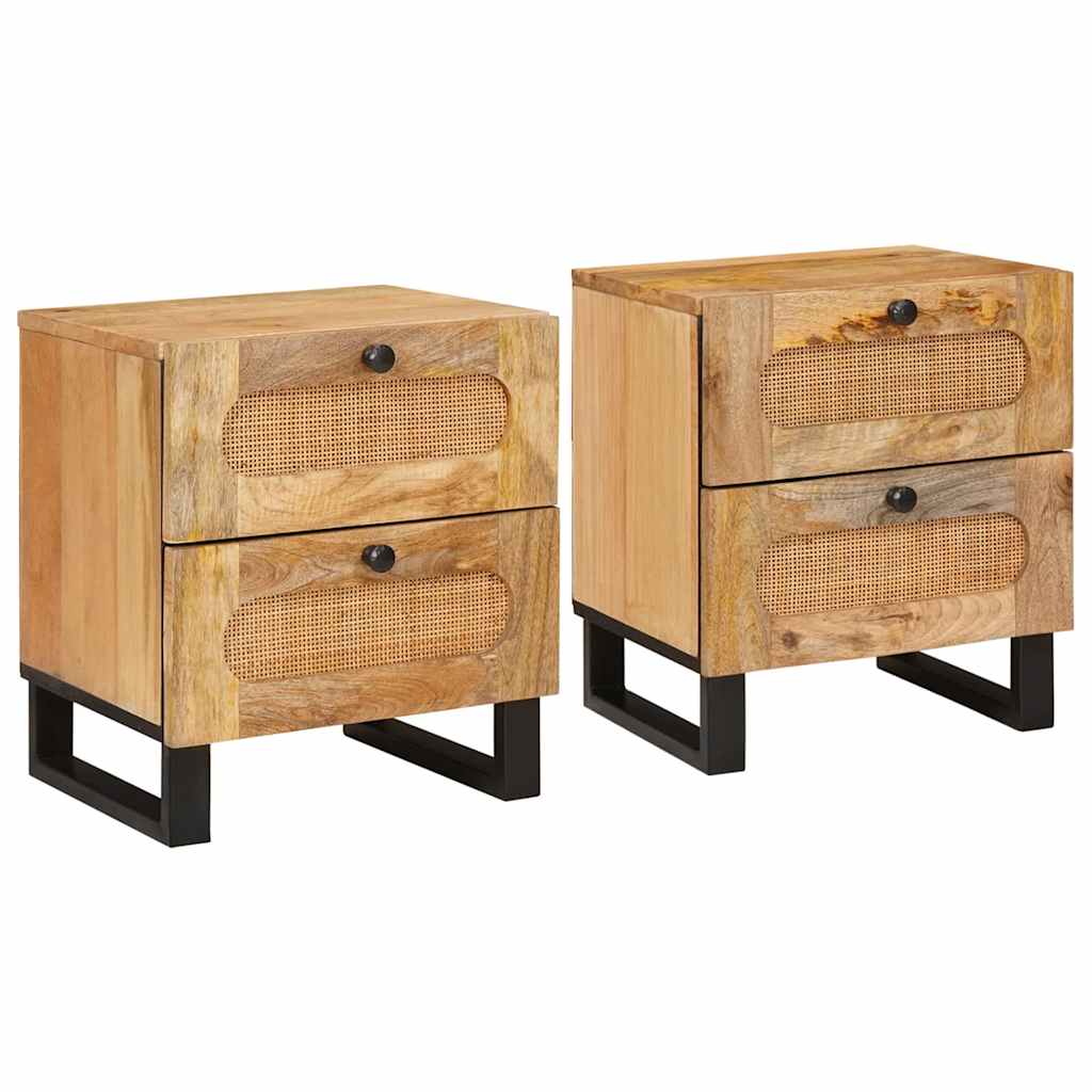 vidaXL Armario de Noche 2 uds. Natural 40 x 33 x 46 cm