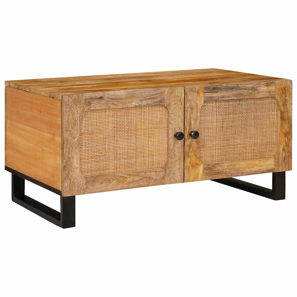 vidaXL Mesa de Café Natural 80 x 50 x 40 cm Madera de mango maciza