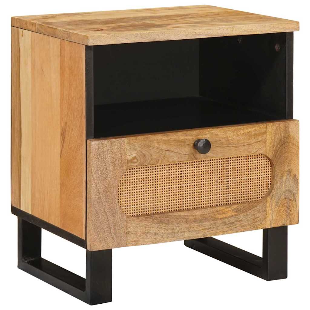 vidaXL Armario de Noche Natural 40 x 33 x 46 cm Madera de mango maciza