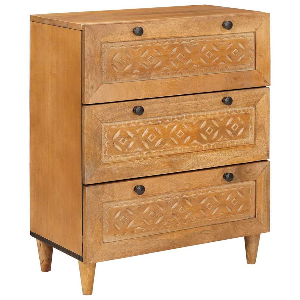 vidaXL Vitrina Marrón claro 60 x 33 x 75 cm madera maciza de mango
