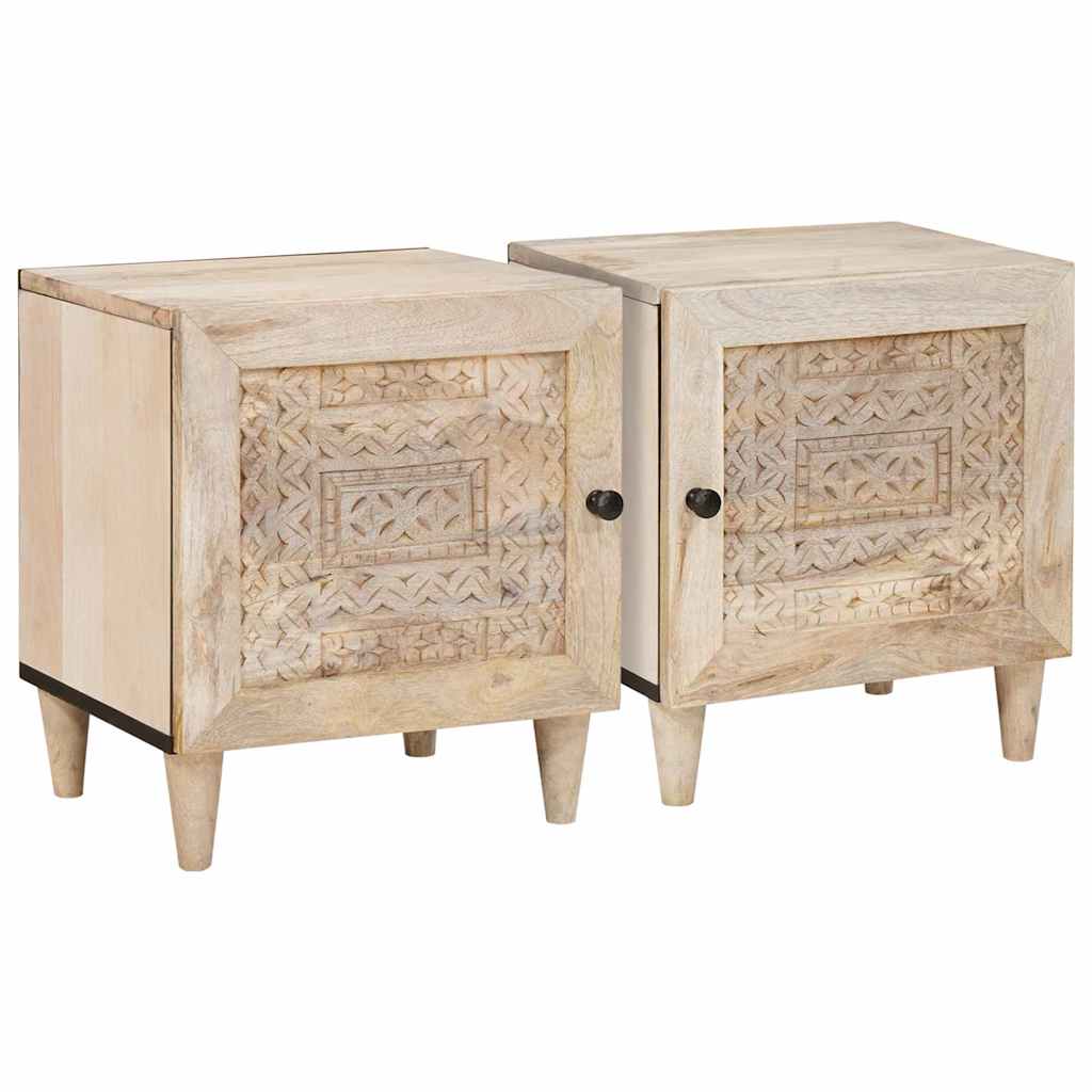 vidaXL Mesa de noche 2 uds. Blanco 80 x 50 x 40 cm