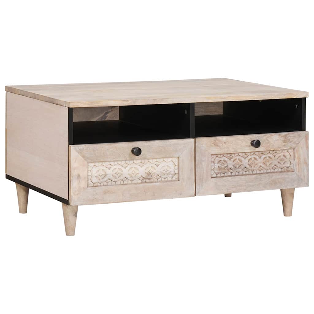 vidaXL Mesa de centro Blanco Blanqueado 80 x 54 x 40 cm