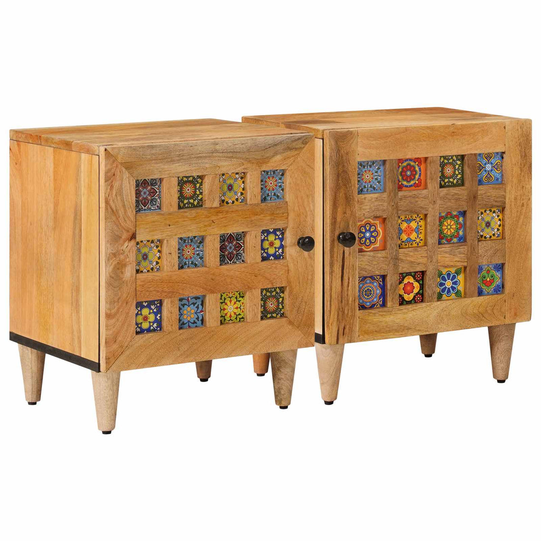 vidaXL Armario de Noche 2 uds. Natural 40 x 33 x 46 cm