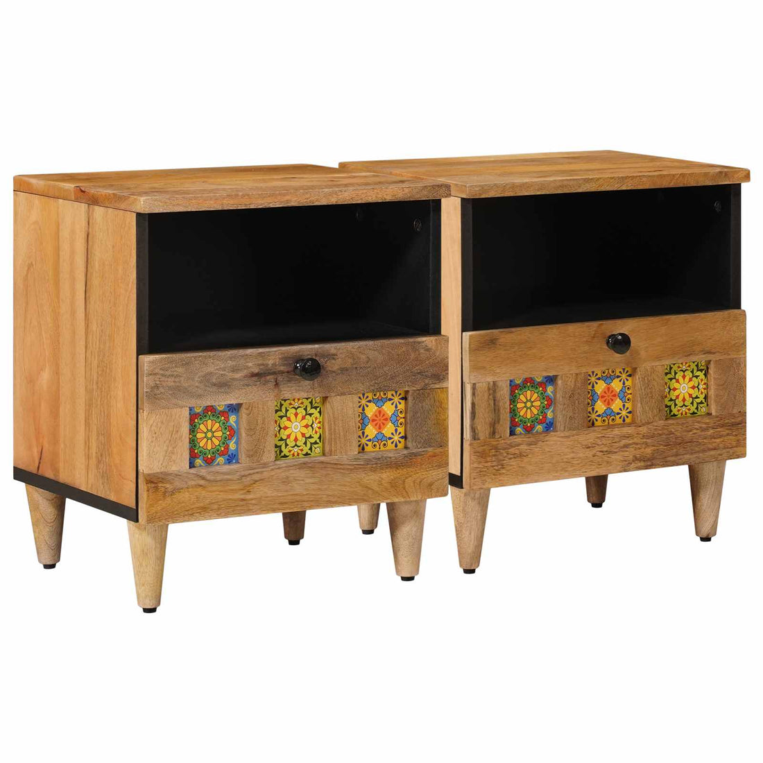 vidaXL Armario de Noche 2 uds. Natural 40 x 33 x 46 cm