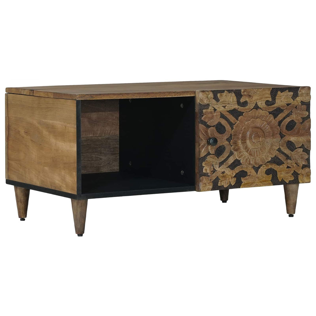 vidaXL Mesa de Café Marrón 80 x 50 x 40 cm Madera de mango maciza