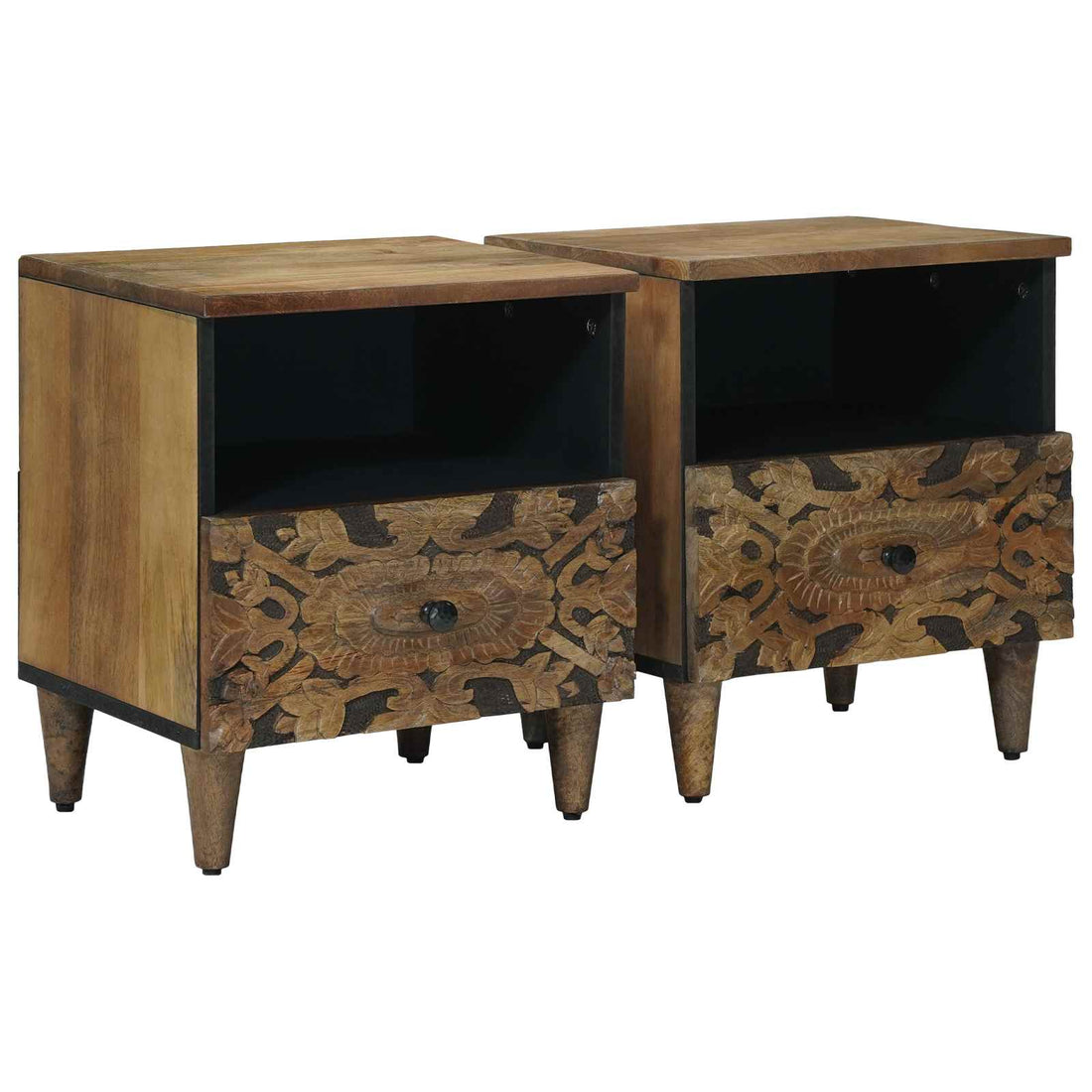 vidaXL Mueble cama 2 uds. Marrón 40 x 33 x 46 cm